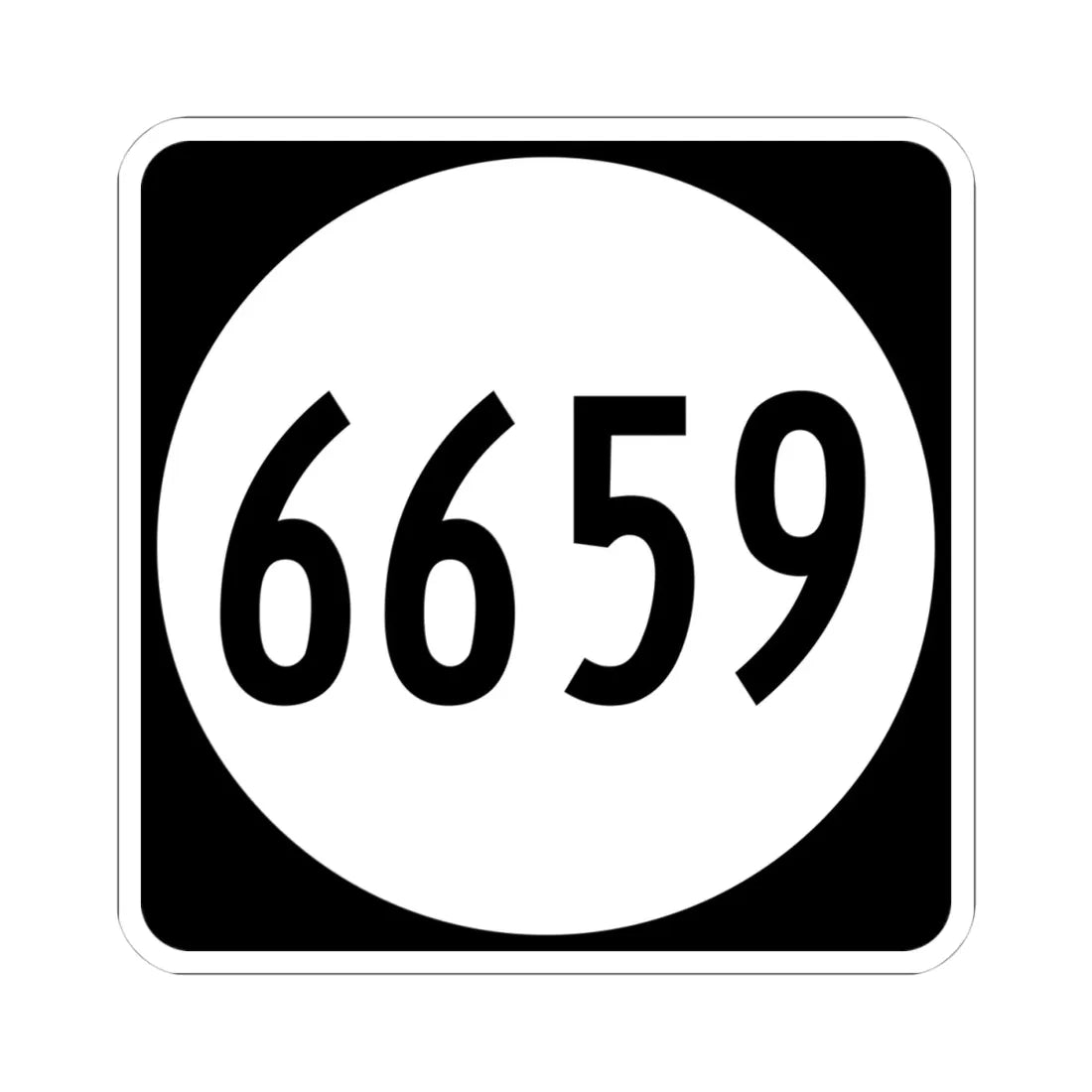 PR tertiary 6659 (Puerto Rico) (Road Sign) STICKER Vinyl Kiss-Cut Decal 4 Inch White - The Sticker Space