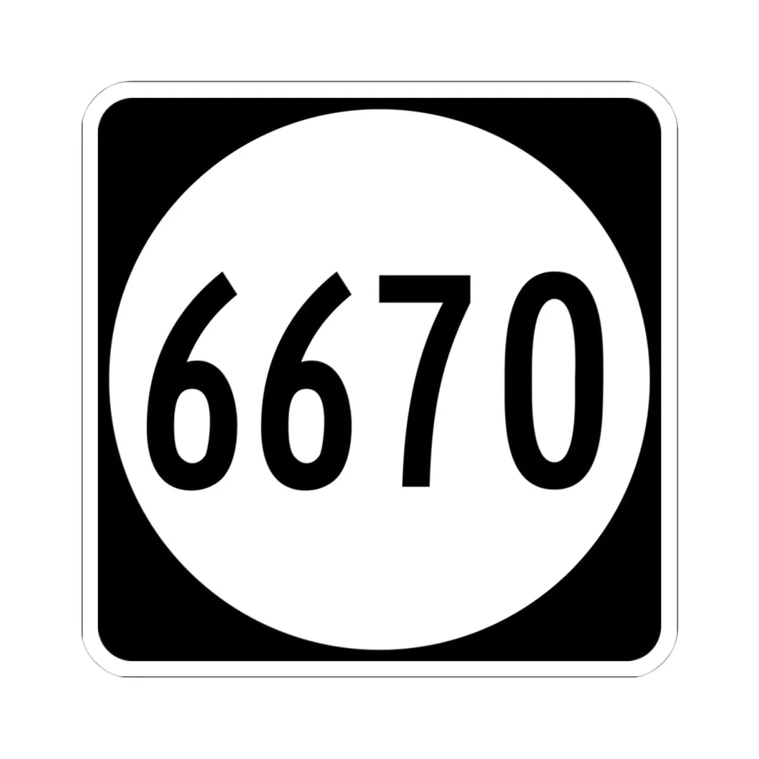 PR tertiary 6670 (Puerto Rico) (Road Sign) STICKER Vinyl Kiss-Cut Decal 4 Inch White - The Sticker Space