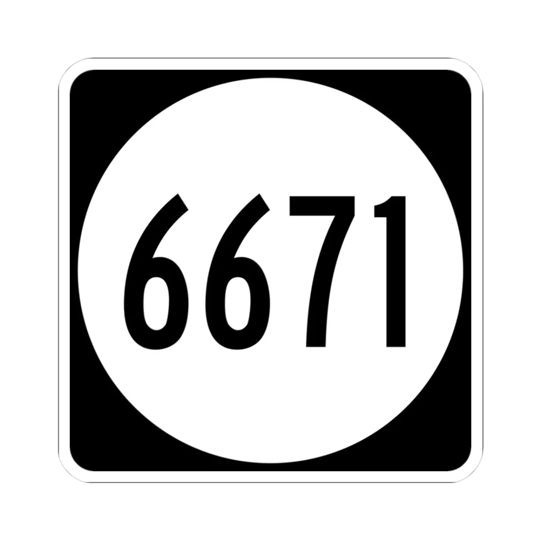 PR tertiary 6671 (Puerto Rico) (Road Sign) STICKER Vinyl Kiss-Cut Decal 3 Inch White - The Sticker Space