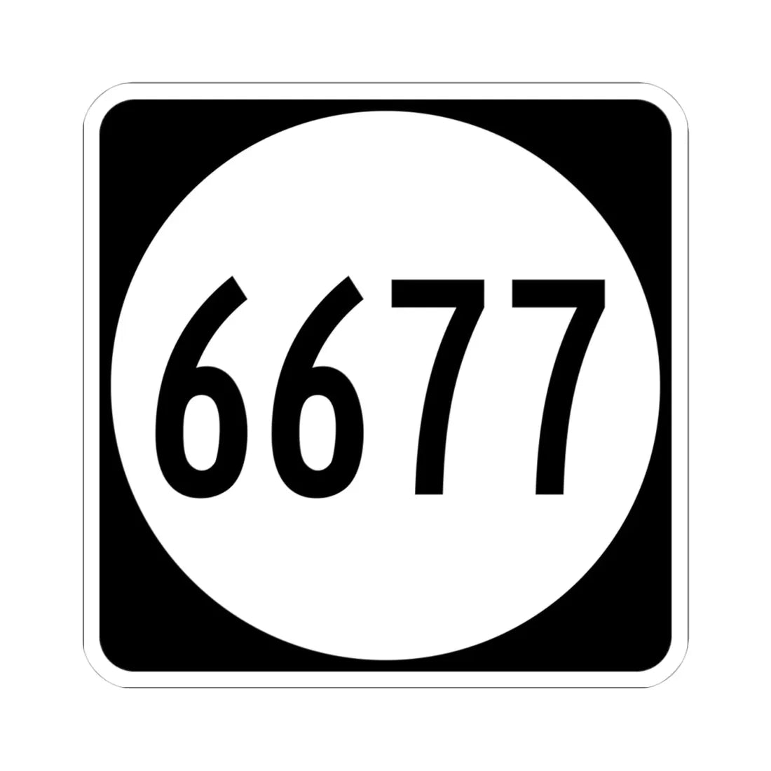 PR tertiary 6677 (Puerto Rico) (Road Sign) STICKER Vinyl Kiss-Cut Decal 4 Inch White - The Sticker Space
