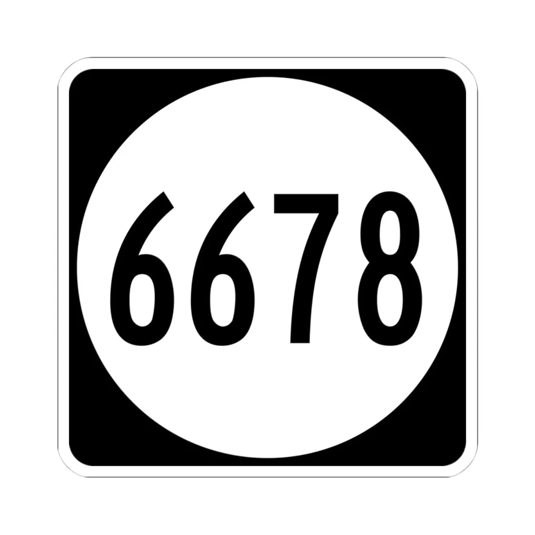 PR tertiary 6678 (Puerto Rico) (Road Sign) STICKER Vinyl Kiss-Cut Decal 4 Inch White - The Sticker Space