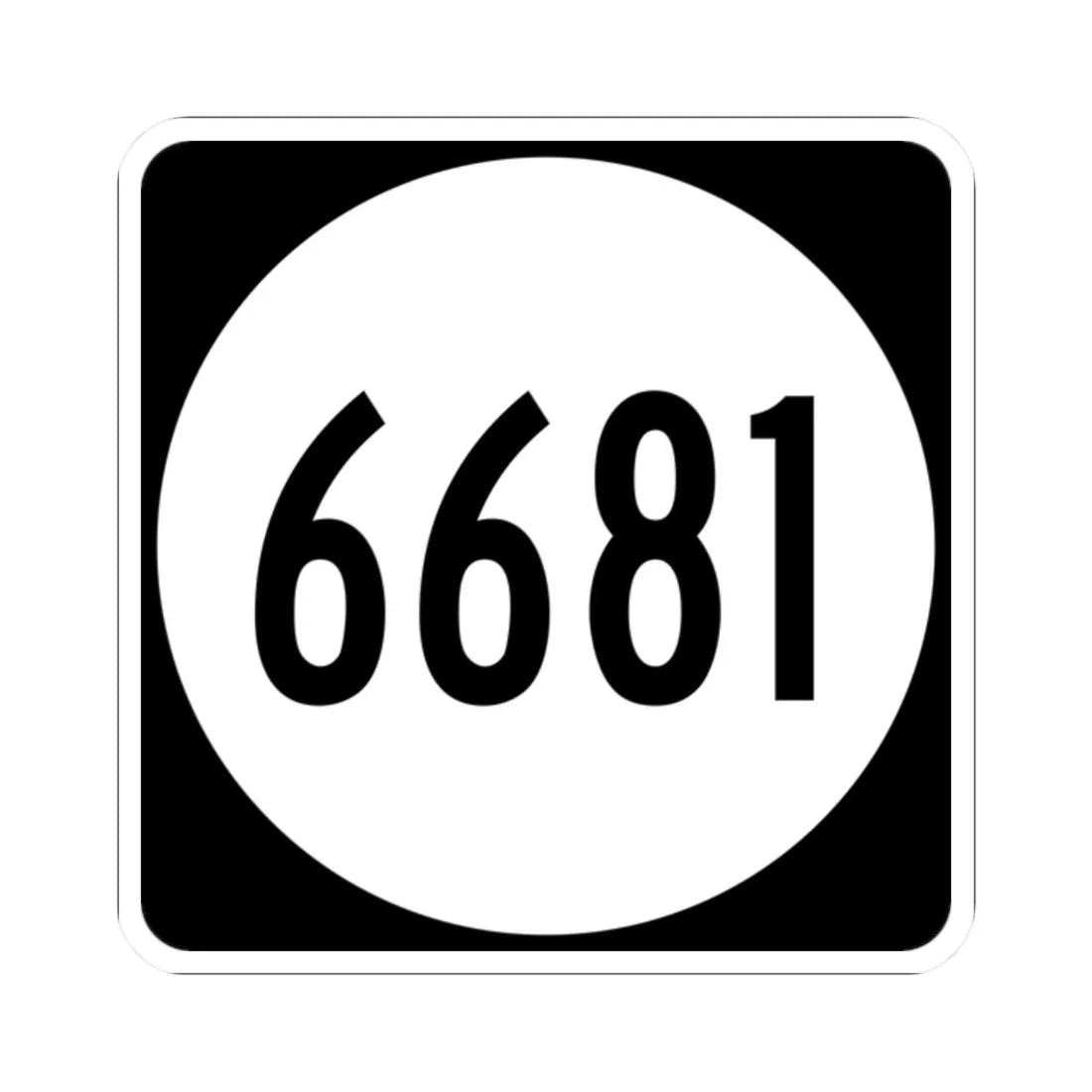 PR tertiary 6681 (Puerto Rico) (Road Sign) STICKER Vinyl Kiss-Cut Decal 2 Inch White - The Sticker Space
