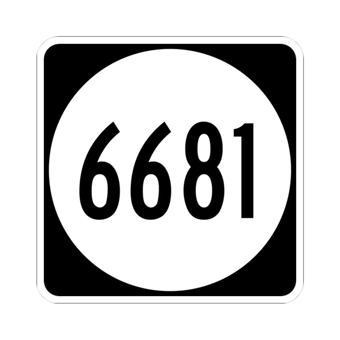 PR tertiary 6681 (Puerto Rico) (Road Sign) STICKER Vinyl Kiss-Cut Decal 3 Inch White - The Sticker Space