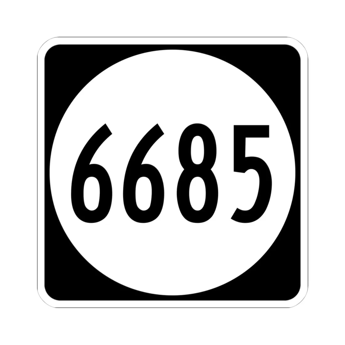 PR tertiary 6685 (Puerto Rico) (Road Sign) STICKER Vinyl Kiss-Cut Decal 4 Inch White - The Sticker Space