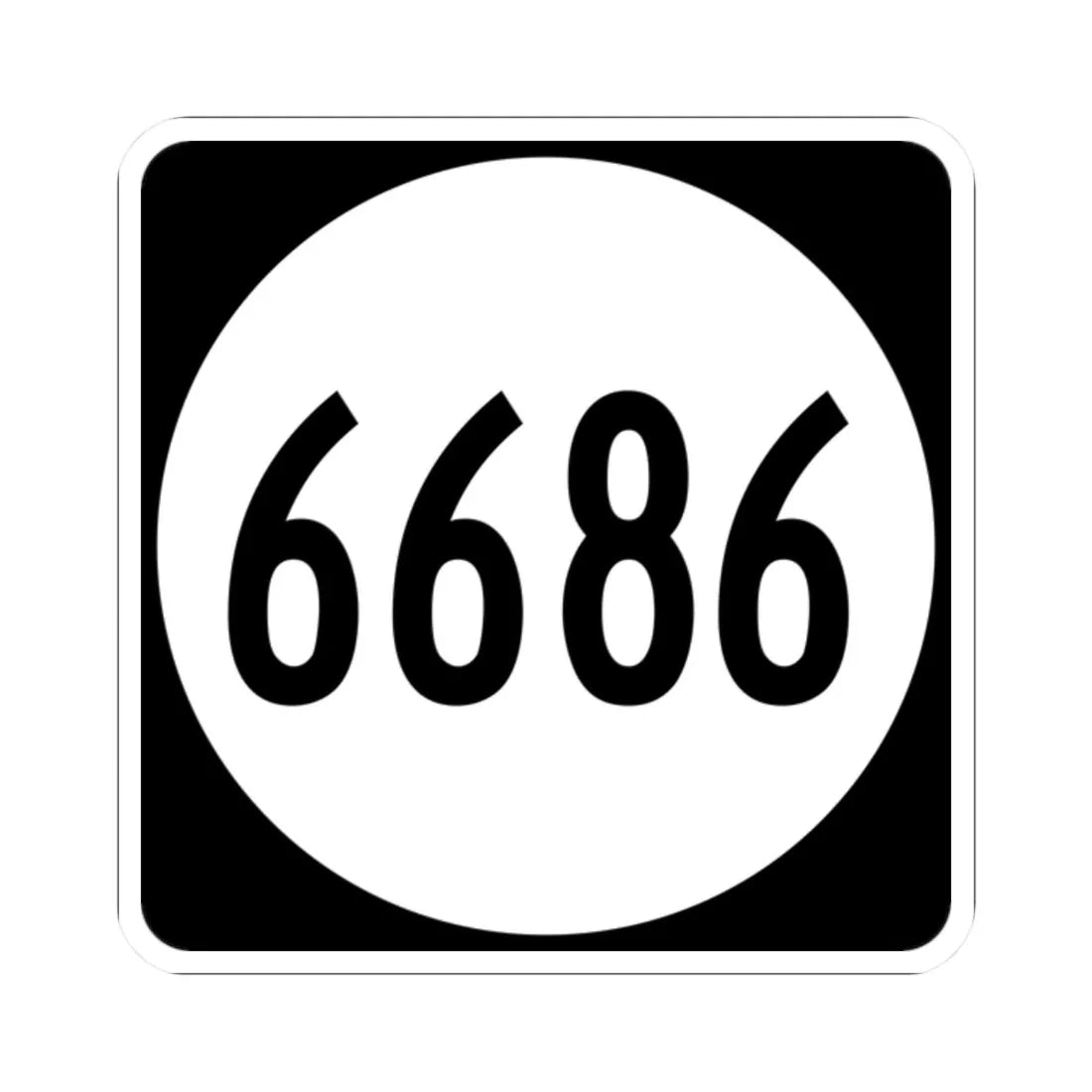 PR tertiary 6686 (Puerto Rico) (Road Sign) STICKER Vinyl Kiss-Cut Decal 2 Inch White - The Sticker Space