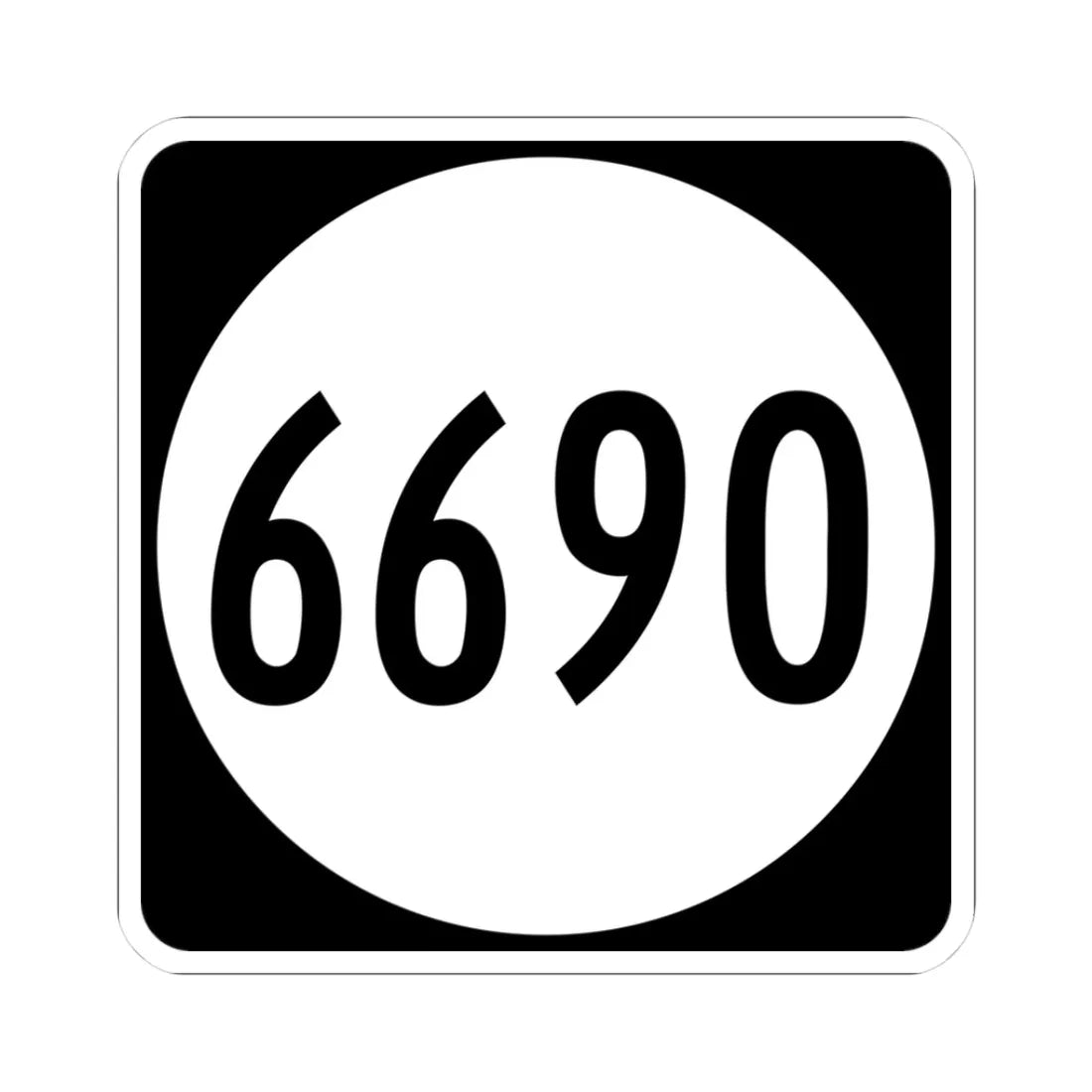 PR tertiary 6690 (Puerto Rico) (Road Sign) STICKER Vinyl Kiss-Cut Decal 3 Inch White - The Sticker Space