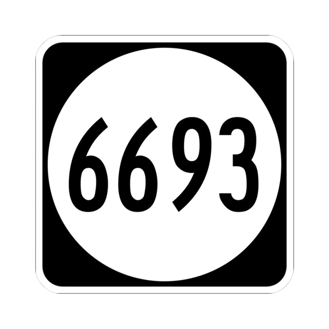 PR tertiary 6693 (Puerto Rico) (Road Sign) STICKER Vinyl Kiss-Cut Decal 3 Inch White - The Sticker Space