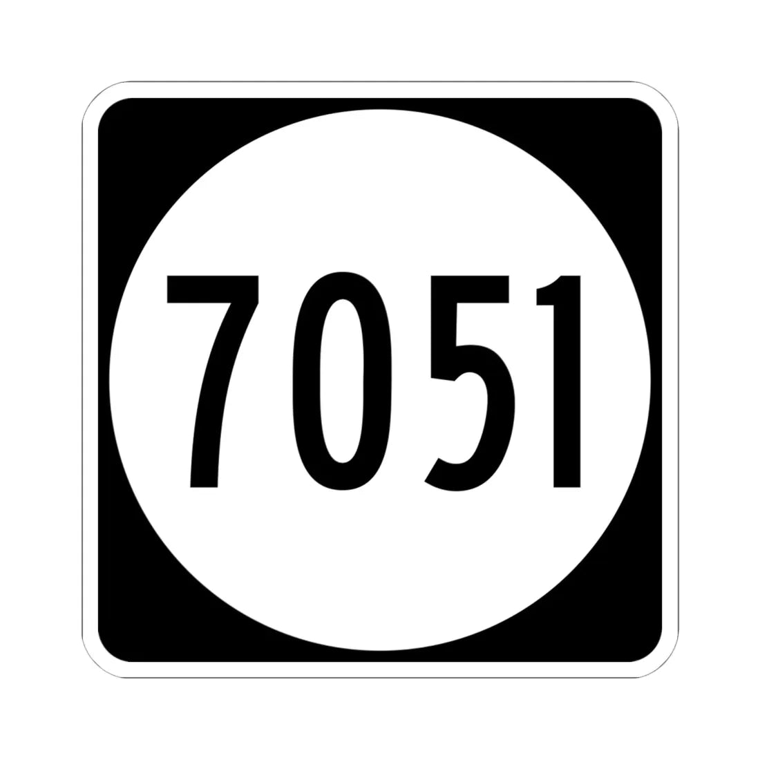 PR tertiary 7051 (Puerto Rico) (Road Sign) STICKER Vinyl Kiss-Cut Decal 6 Inch White - The Sticker Space