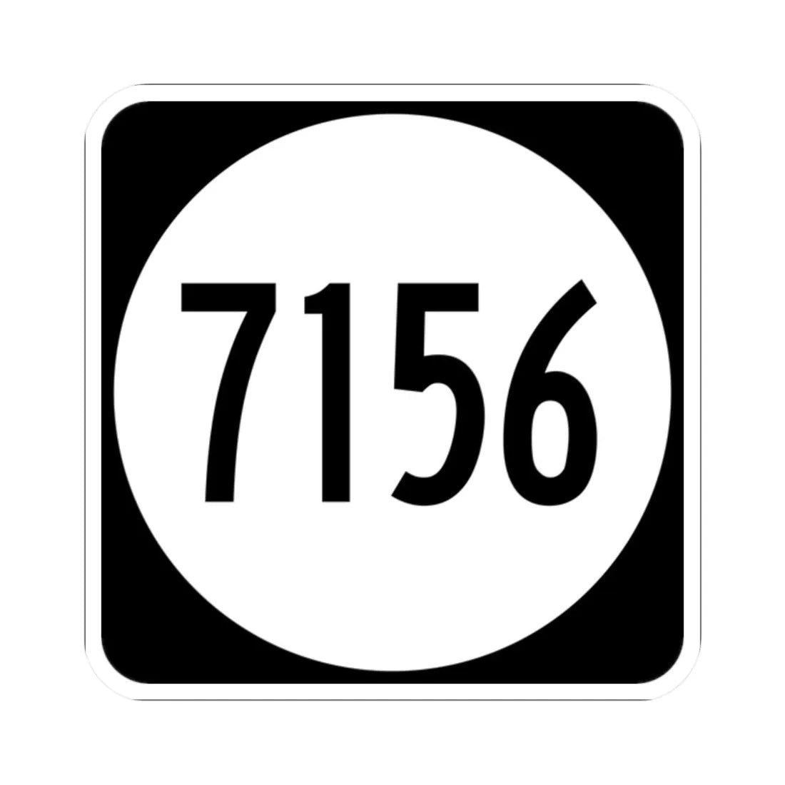 PR tertiary 7156 (Puerto Rico) (Road Sign) STICKER Vinyl Kiss-Cut Decal 2 Inch White - The Sticker Space