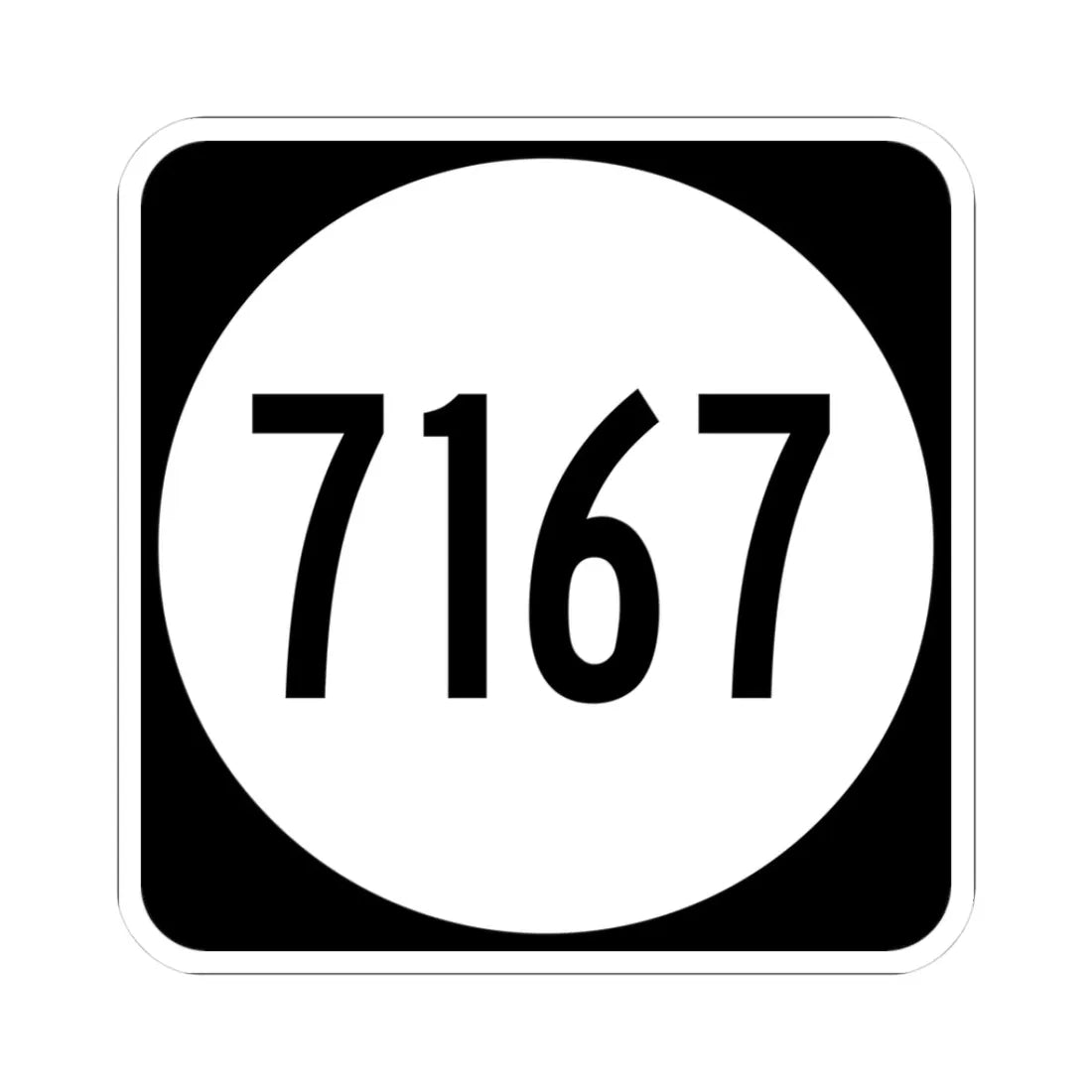 PR tertiary 7167 (Puerto Rico) (Road Sign) STICKER Vinyl Kiss-Cut Decal 3 Inch White - The Sticker Space