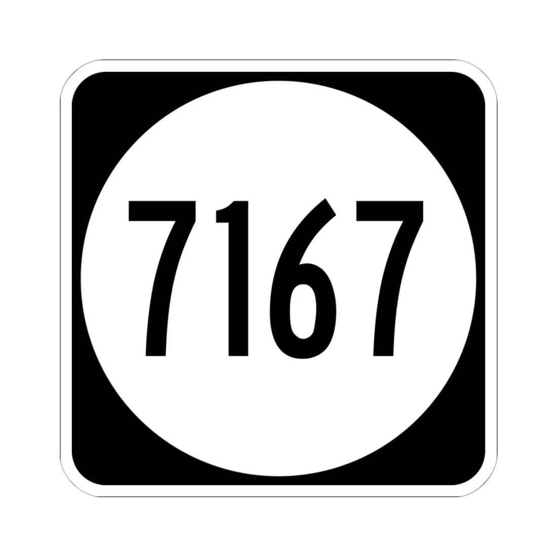 PR tertiary 7167 (Puerto Rico) (Road Sign) STICKER Vinyl Kiss-Cut Decal 6 Inch White - The Sticker Space