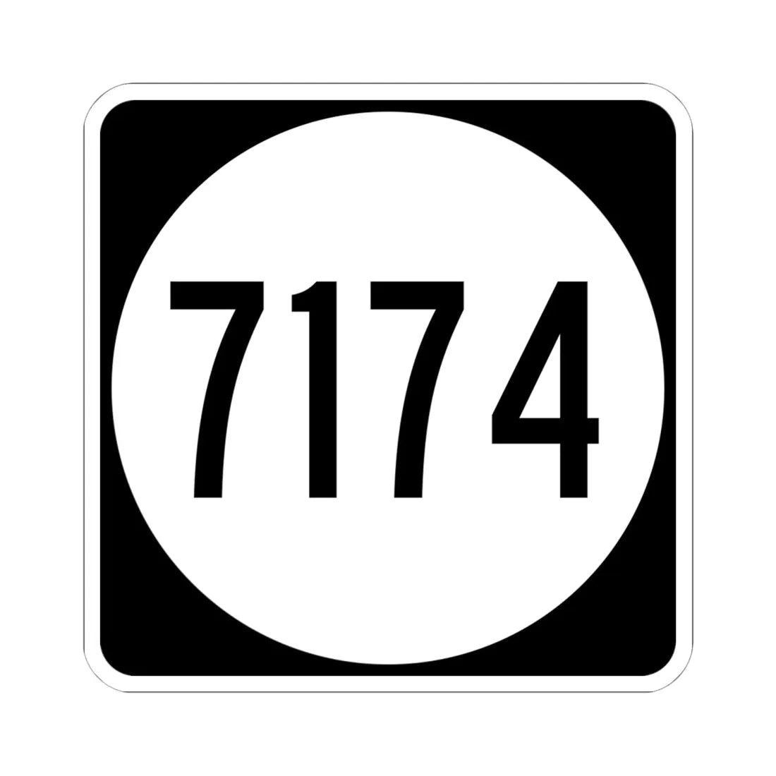 PR tertiary 7174 (Puerto Rico) (Road Sign) STICKER Vinyl Kiss-Cut Decal 6 Inch White - The Sticker Space