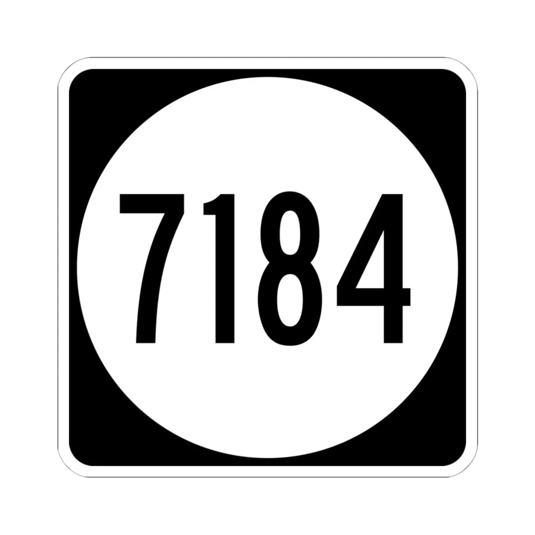 PR tertiary 7184 (Puerto Rico) (Road Sign) STICKER Vinyl Kiss-Cut Decal 6 Inch White - The Sticker Space