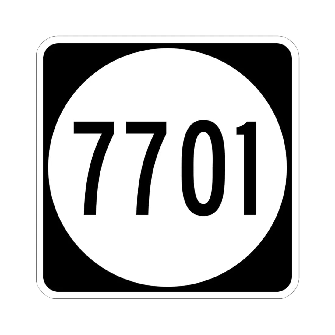 PR tertiary 7701 (Puerto Rico) (Road Sign) STICKER Vinyl Kiss-Cut Decal 6 Inch White - The Sticker Space