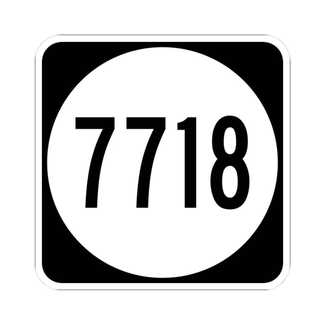 PR tertiary 7718 (Puerto Rico) (Road Sign) STICKER Vinyl Kiss-Cut Decal 3 Inch White - The Sticker Space