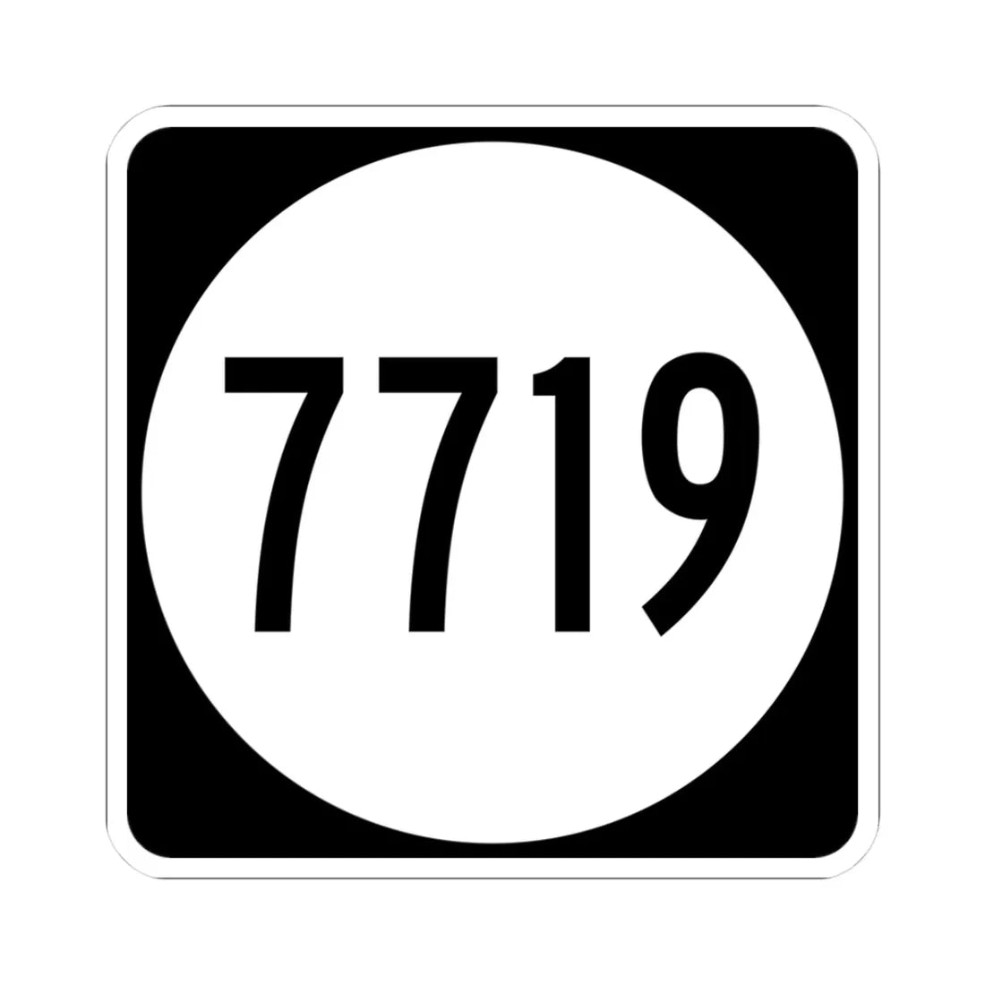 PR tertiary 7719 (Puerto Rico) (Road Sign) STICKER Vinyl Kiss-Cut Decal 3 Inch White - The Sticker Space