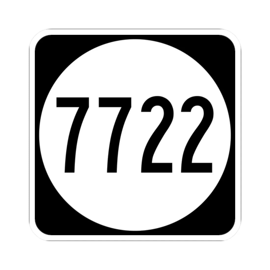 PR tertiary 7722 (Puerto Rico) (Road Sign) STICKER Vinyl Kiss-Cut Decal 2 Inch White - The Sticker Space