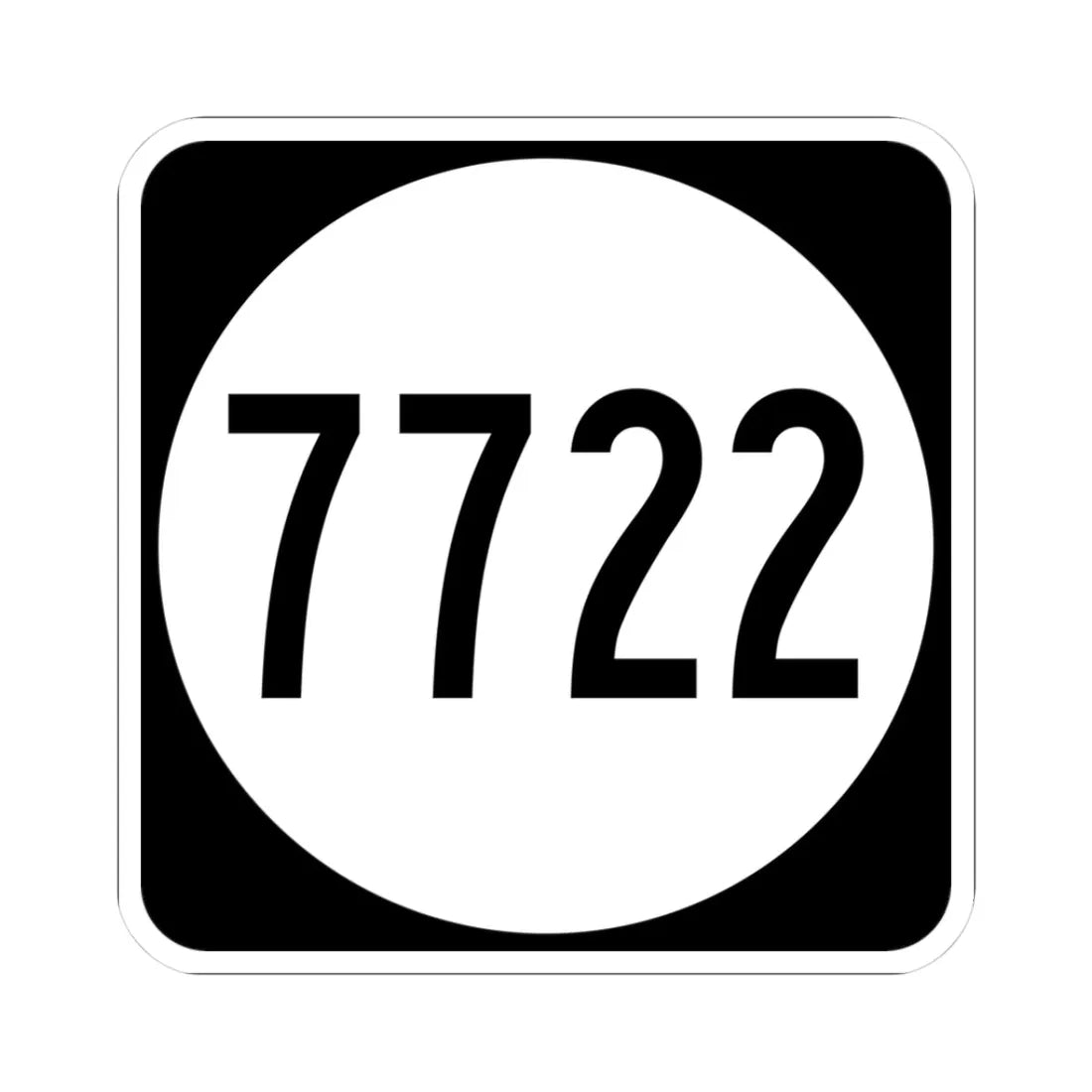 PR tertiary 7722 (Puerto Rico) (Road Sign) STICKER Vinyl Kiss-Cut Decal 3 Inch White - The Sticker Space