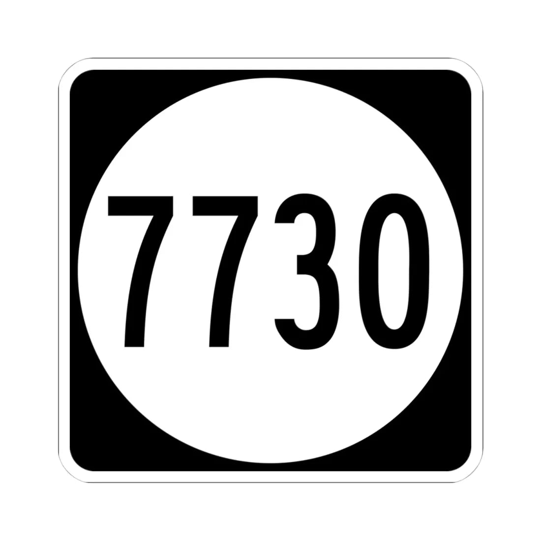 PR tertiary 7730 (Puerto Rico) (Road Sign) STICKER Vinyl Kiss-Cut Decal 4 Inch White - The Sticker Space