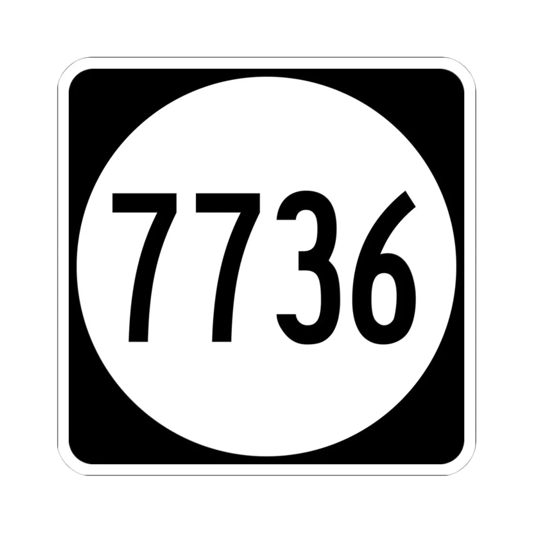 PR tertiary 7736 (Puerto Rico) (Road Sign) STICKER Vinyl Kiss-Cut Decal 4 Inch White - The Sticker Space
