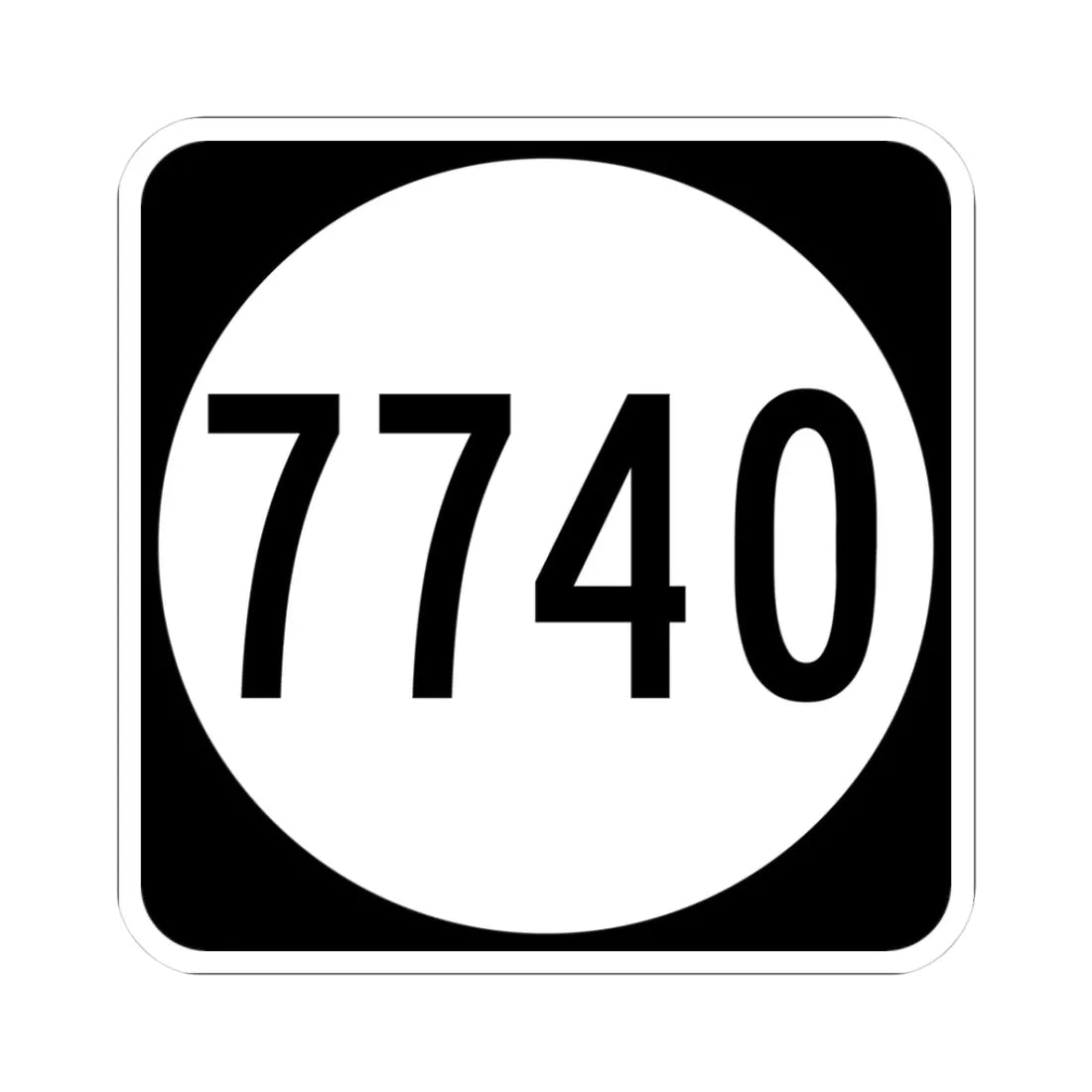 PR tertiary 7740 (Puerto Rico) (Road Sign) STICKER Vinyl Kiss-Cut Decal 3 Inch White - The Sticker Space