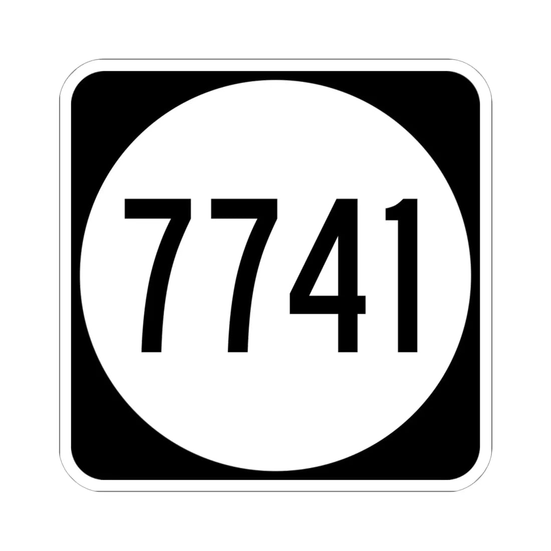 PR tertiary 7741 (Puerto Rico) (Road Sign) STICKER Vinyl Kiss-Cut Decal 6 Inch White - The Sticker Space