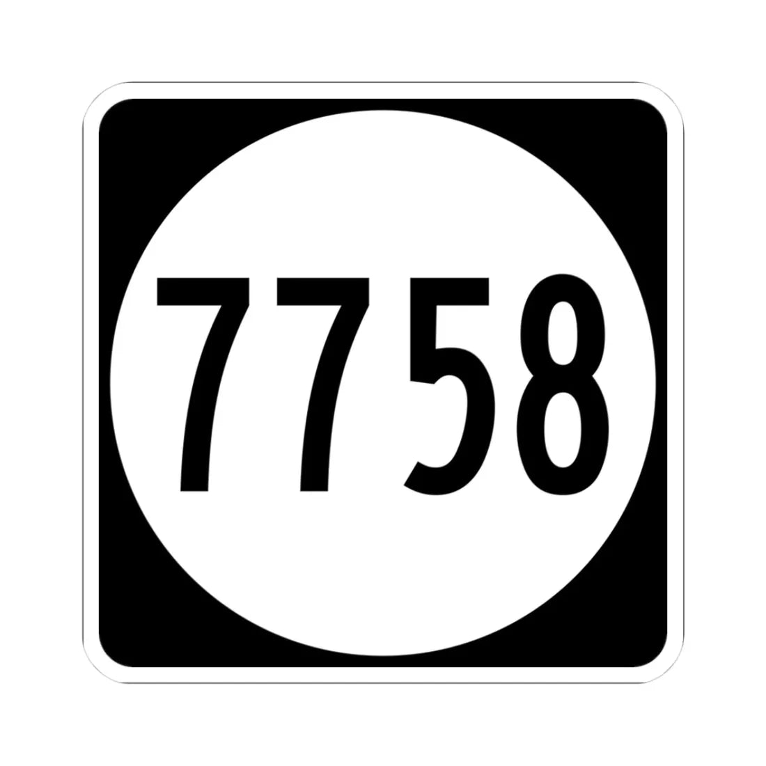 PR tertiary 7758 (Puerto Rico) (Road Sign) STICKER Vinyl Kiss-Cut Decal 3 Inch White - The Sticker Space