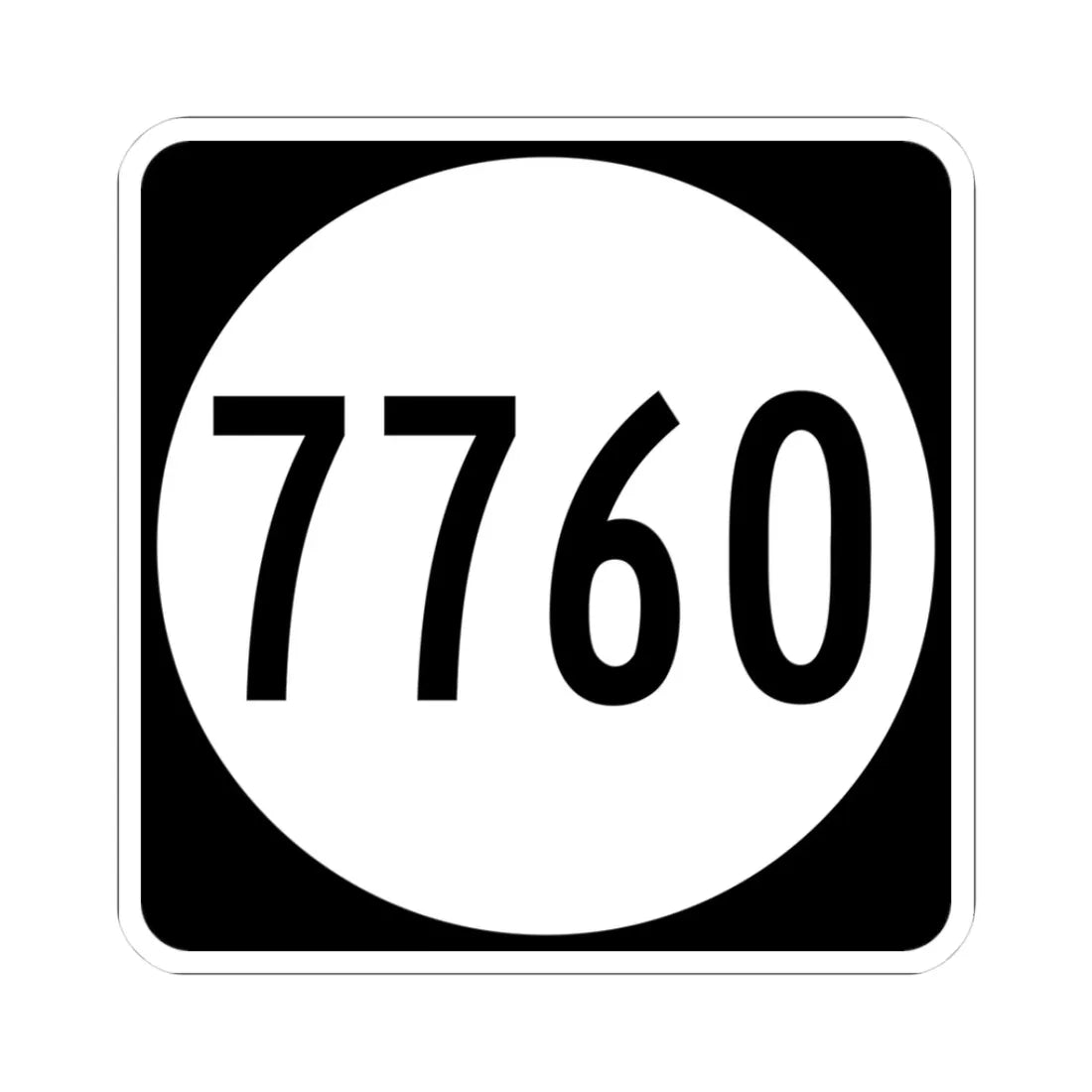 PR tertiary 7760 (Puerto Rico) (Road Sign) STICKER Vinyl Kiss-Cut Decal 3 Inch White - The Sticker Space