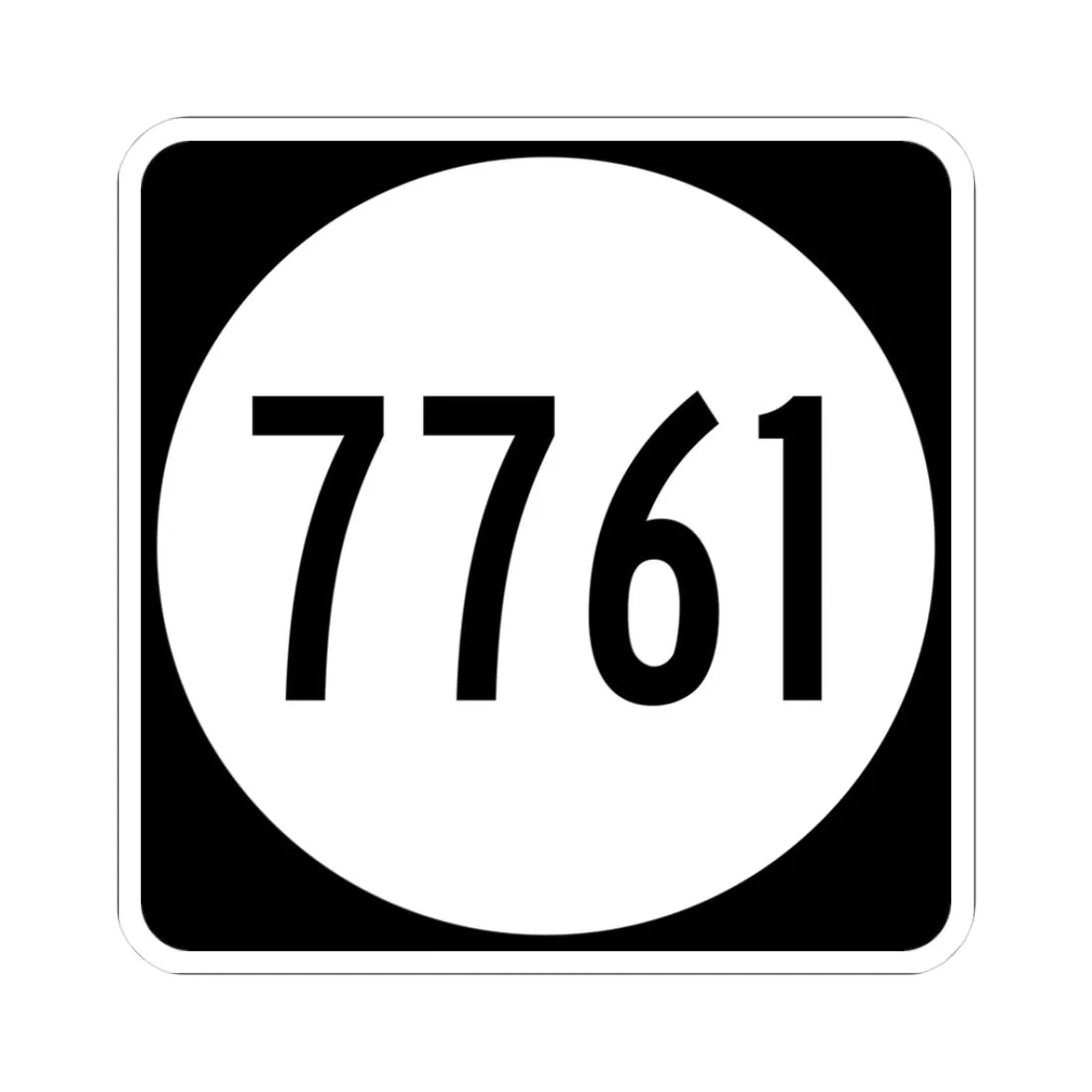 PR tertiary 7761 (Puerto Rico) (Road Sign) STICKER Vinyl Kiss-Cut Decal 3 Inch White - The Sticker Space