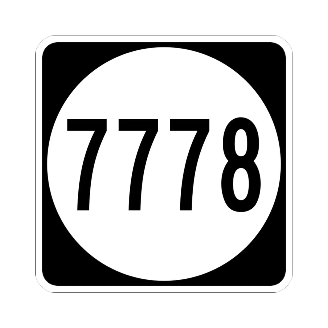 PR tertiary 7778 (Puerto Rico) (Road Sign) STICKER Vinyl Kiss-Cut Decal 3 Inch White - The Sticker Space