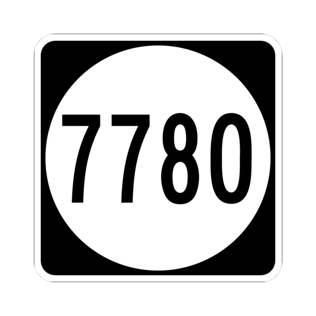 PR tertiary 7780 (Puerto Rico) (Road Sign) STICKER Vinyl Kiss-Cut Decal 3 Inch White - The Sticker Space