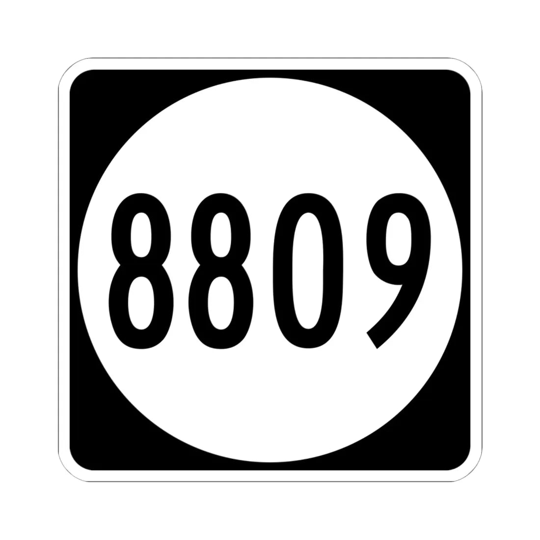 PR tertiary 8809 (Puerto Rico) (Road Sign) STICKER Vinyl Kiss-Cut Decal 6 Inch White - The Sticker Space