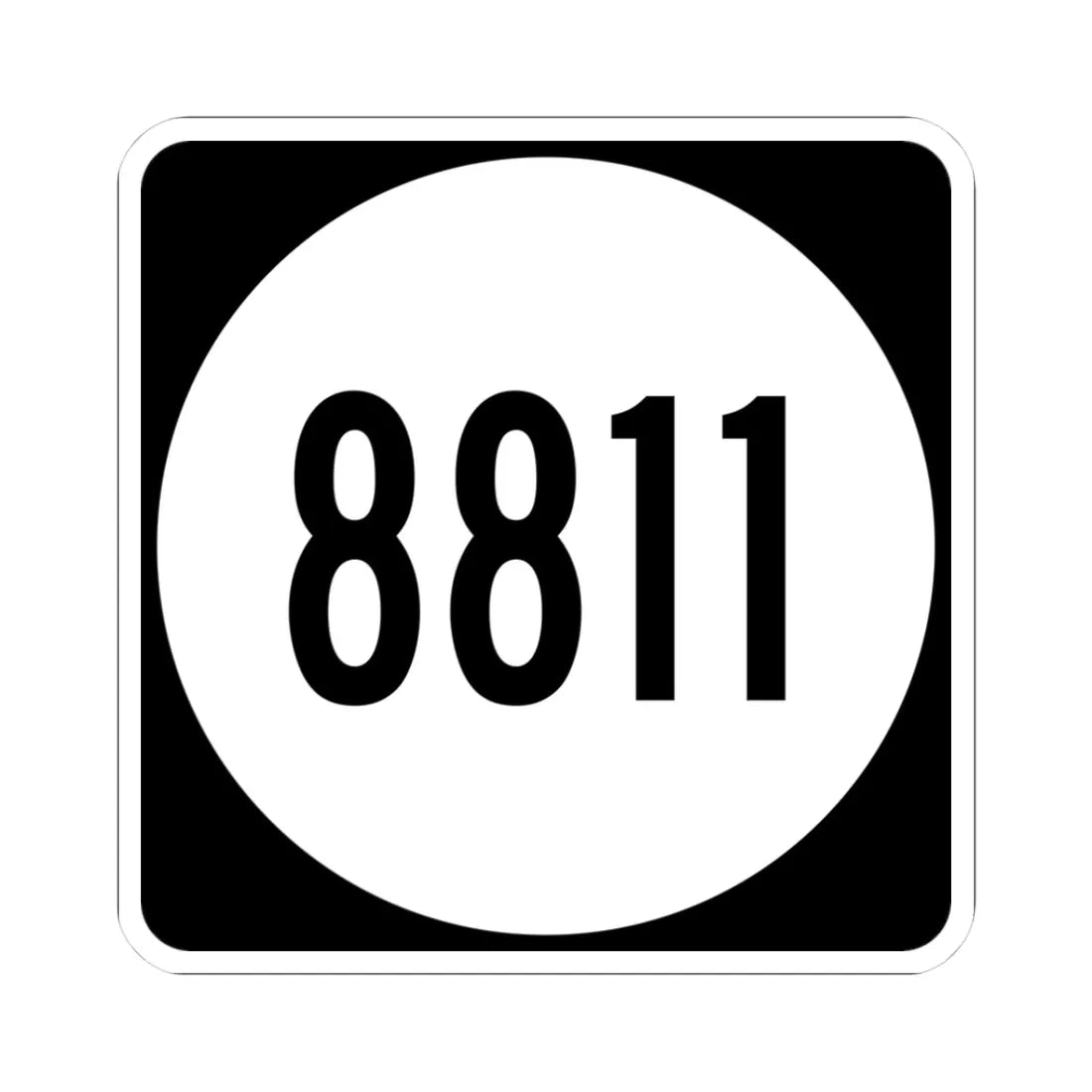 PR tertiary 8811 (Puerto Rico) (Road Sign) STICKER Vinyl Kiss-Cut Decal 3 Inch White - The Sticker Space