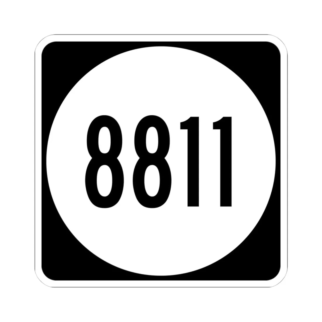 PR tertiary 8811 (Puerto Rico) (Road Sign) STICKER Vinyl Kiss-Cut Decal 4 Inch White - The Sticker Space