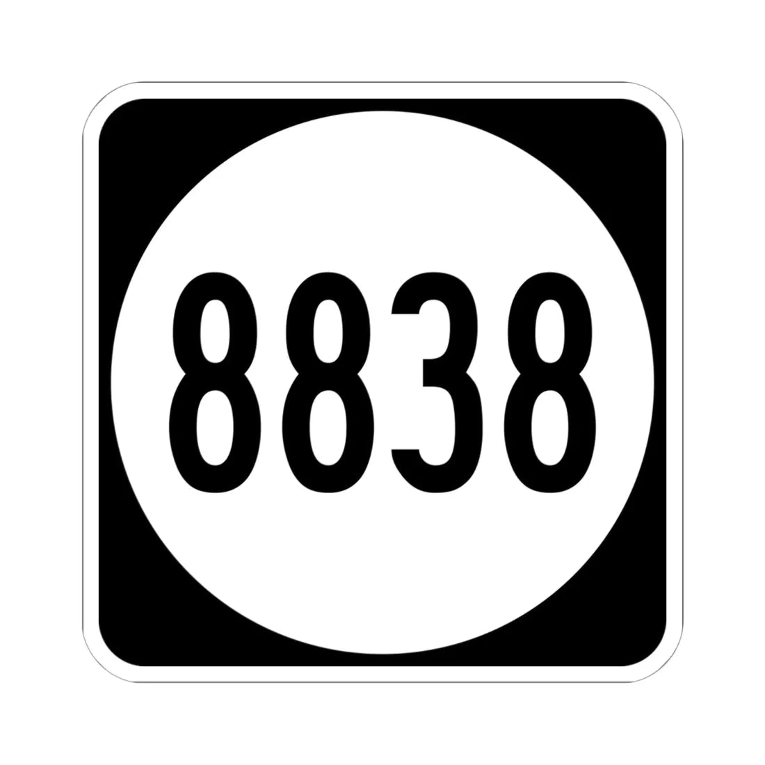 PR tertiary 8838 (Puerto Rico) (Road Sign) STICKER Vinyl Kiss-Cut Decal 6 Inch White - The Sticker Space