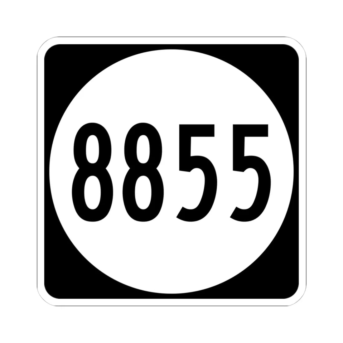 PR tertiary 8855 (Puerto Rico) (Road Sign) STICKER Vinyl Kiss-Cut Decal 4 Inch White - The Sticker Space