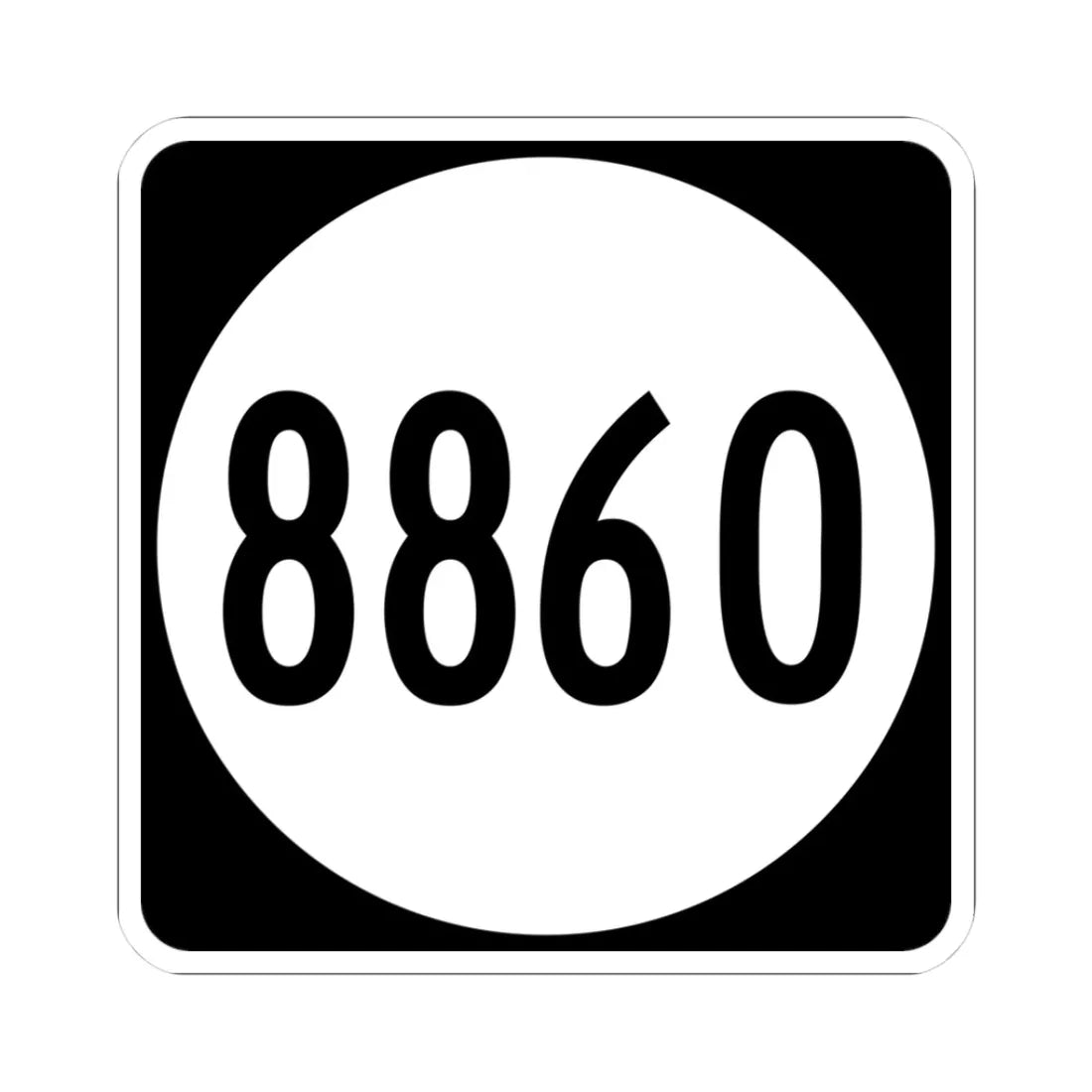 PR tertiary 8860 (Puerto Rico) (Road Sign) STICKER Vinyl Kiss-Cut Decal 3 Inch White - The Sticker Space