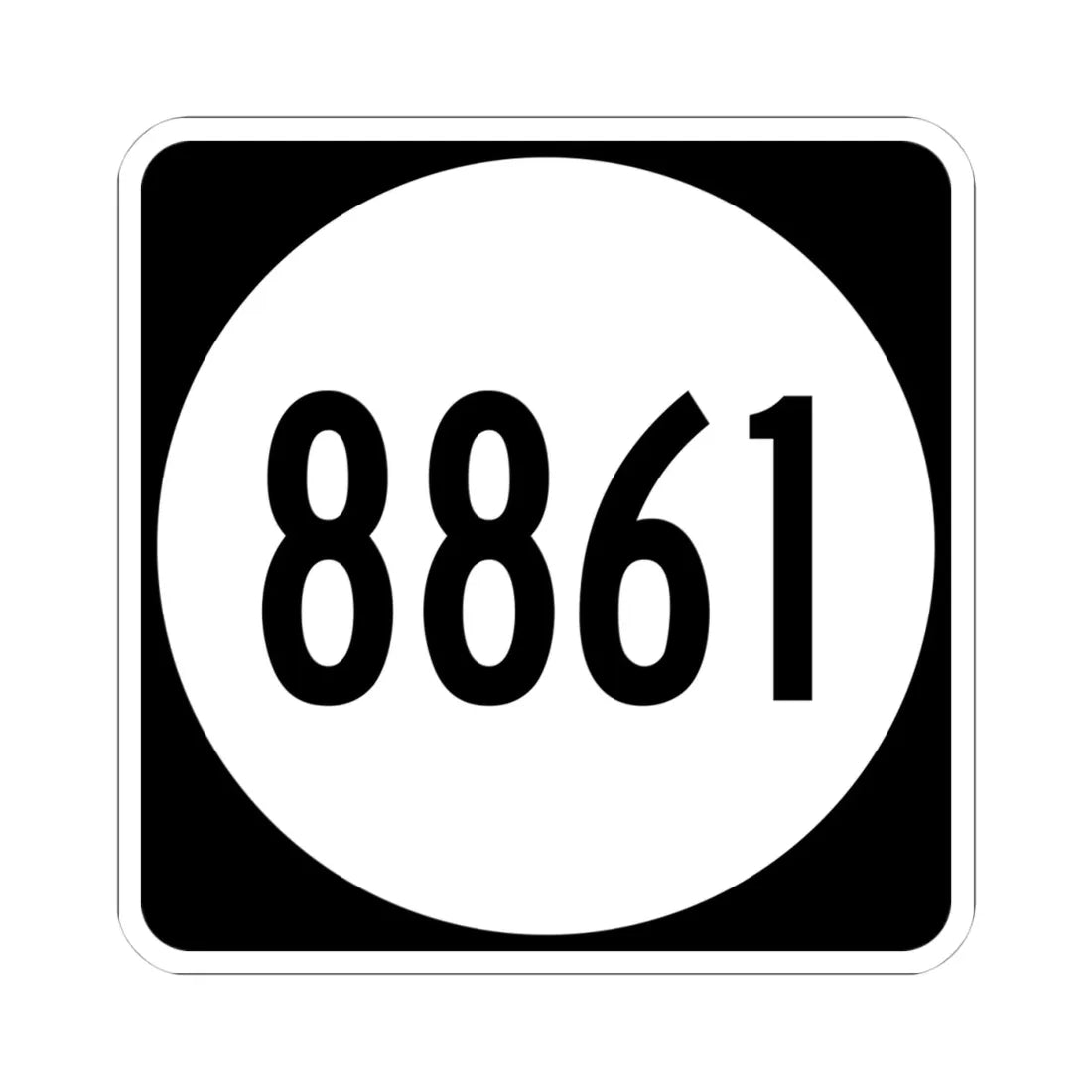 PR tertiary 8861 (Puerto Rico) (Road Sign) STICKER Vinyl Kiss-Cut Decal 4 Inch White - The Sticker Space