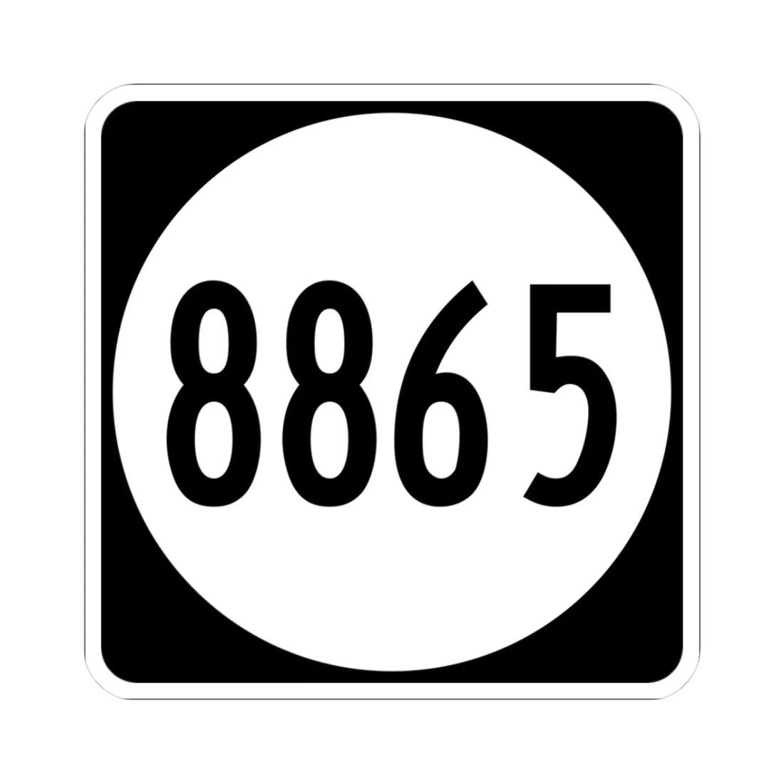 PR tertiary 8865 (Puerto Rico) (Road Sign) STICKER Vinyl Kiss-Cut Decal 3 Inch White - The Sticker Space