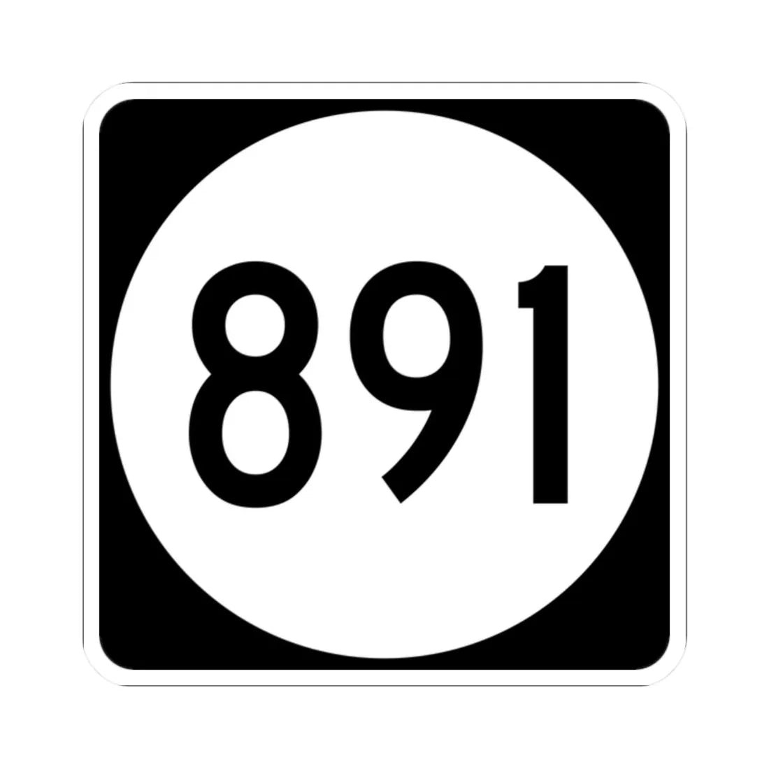 PR tertiary 891 (Puerto Rico) (Road Sign) STICKER Vinyl Kiss-Cut Decal 2 Inch White - The Sticker Space