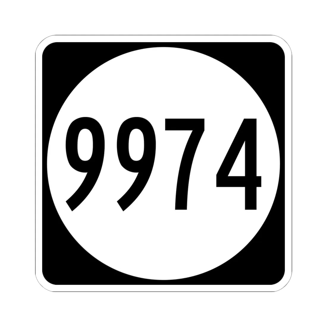 PR tertiary 9974 (Puerto Rico) (Road Sign) STICKER Vinyl Kiss-Cut Decal 6 Inch White - The Sticker Space