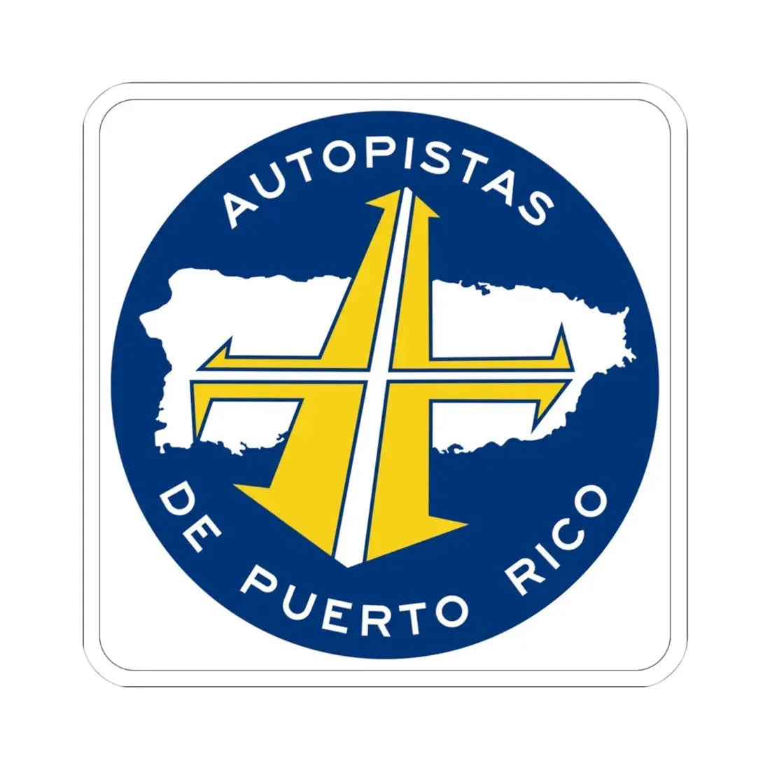PR toll roads (Puerto Rico) (Road Sign) STICKER Vinyl Kiss-Cut Decal 4 Inch White - The Sticker Space