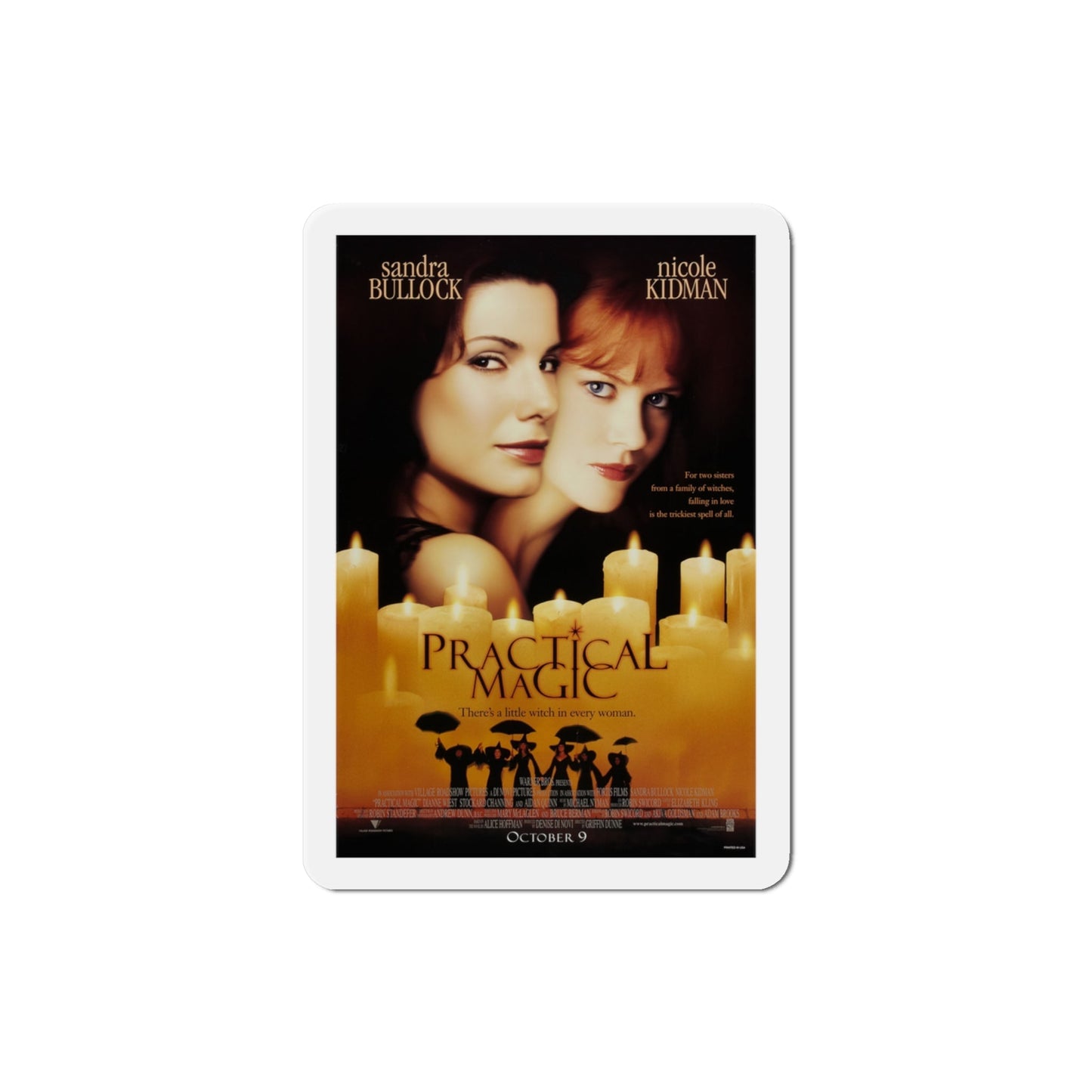 Practical Magic 1998 Movie Poster Die-Cut Magnet-3" x 3"-The Sticker Space