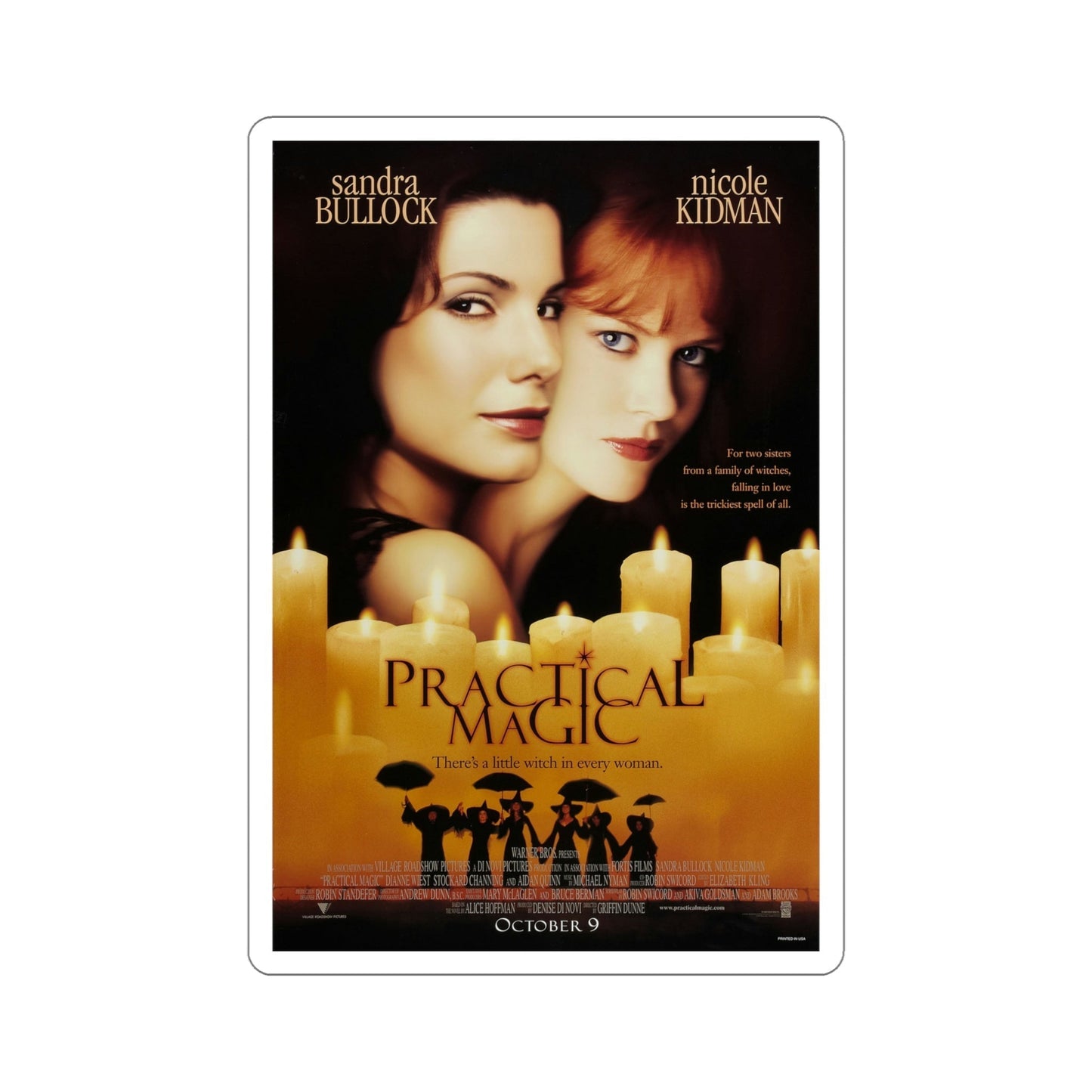 Practical Magic 1998 Movie Poster STICKER Vinyl Die-Cut Decal-5 Inch-The Sticker Space