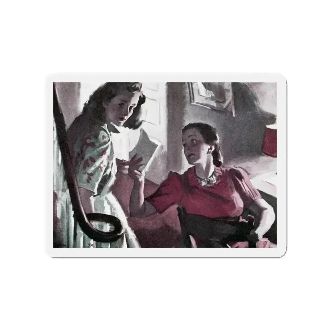 Practically Perfect (1), Good Housekeeping, March 1940 (Magazine Illustration) Refrigerator Magnet 2 Inch Die-Cut - The Sticker Space