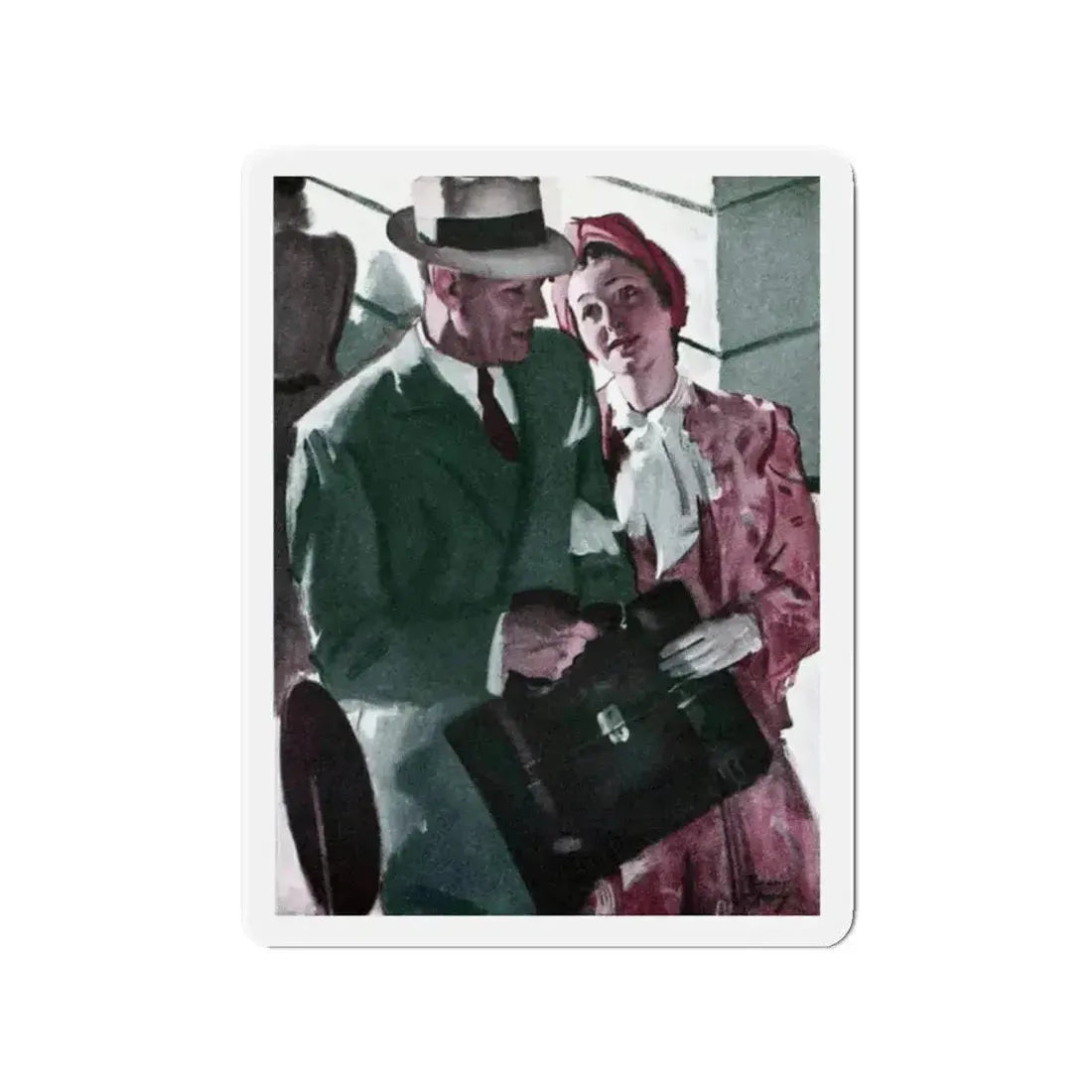 Practically Perfect (2), Good Housekeeping, March 1940 (Magazine Illustration) Refrigerator Magnet 2 Inch Die-Cut - The Sticker Space