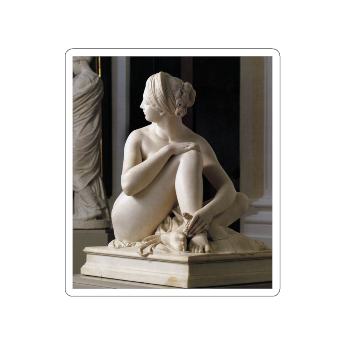 PRADIER, James - Odalisque (front view) (Artwork) STICKER Vinyl Die-Cut Decal-White-The Sticker Space