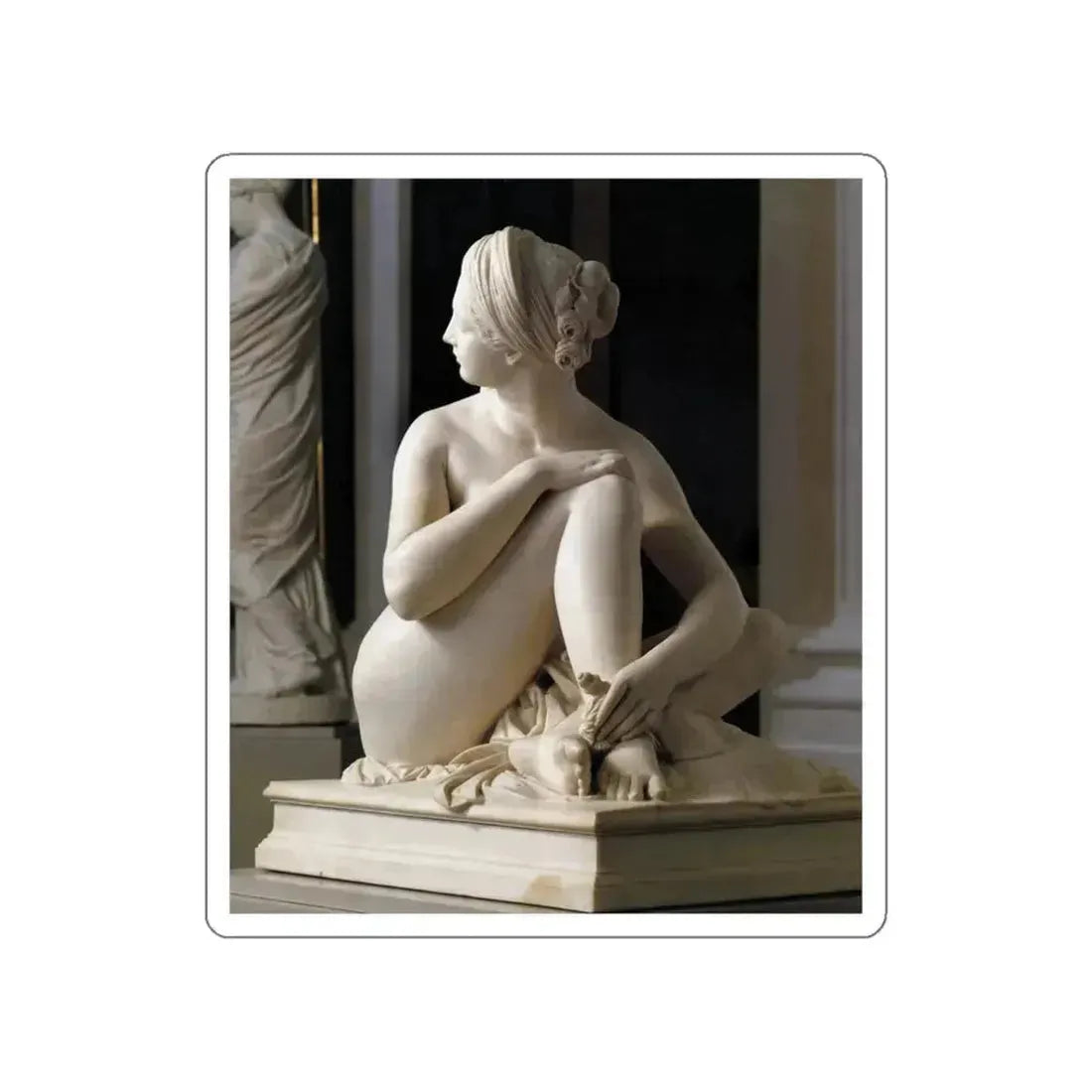 PRADIER, James - Odalisque (front view) (Artwork) STICKER Vinyl Die-Cut Decal White Die-Cut 3 Inch - The Sticker Space
