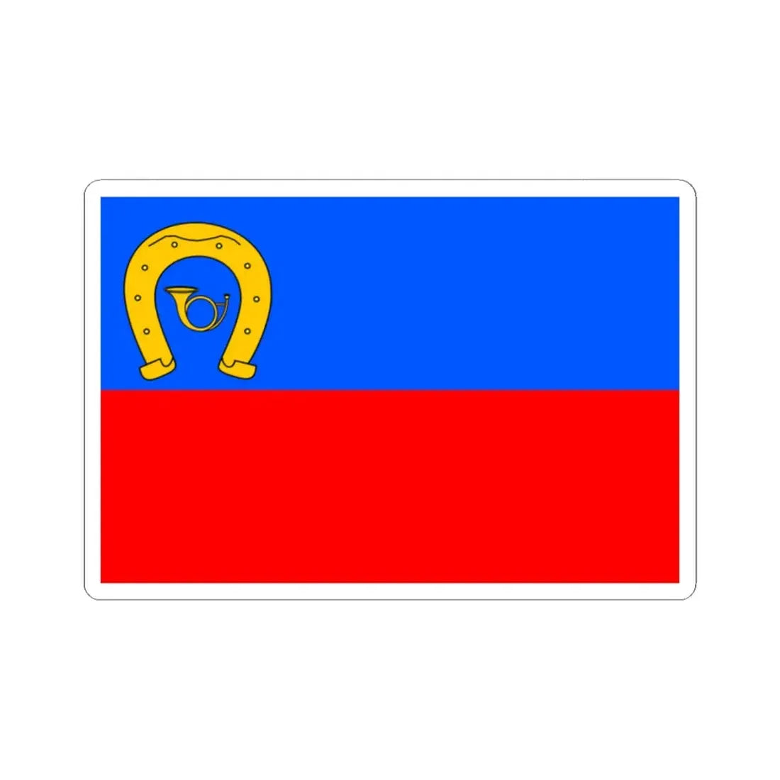 Praha-Bechovice flag (Czech Republic) STICKER Vinyl Kiss-Cut Decal 2 Inch White - The Sticker Space