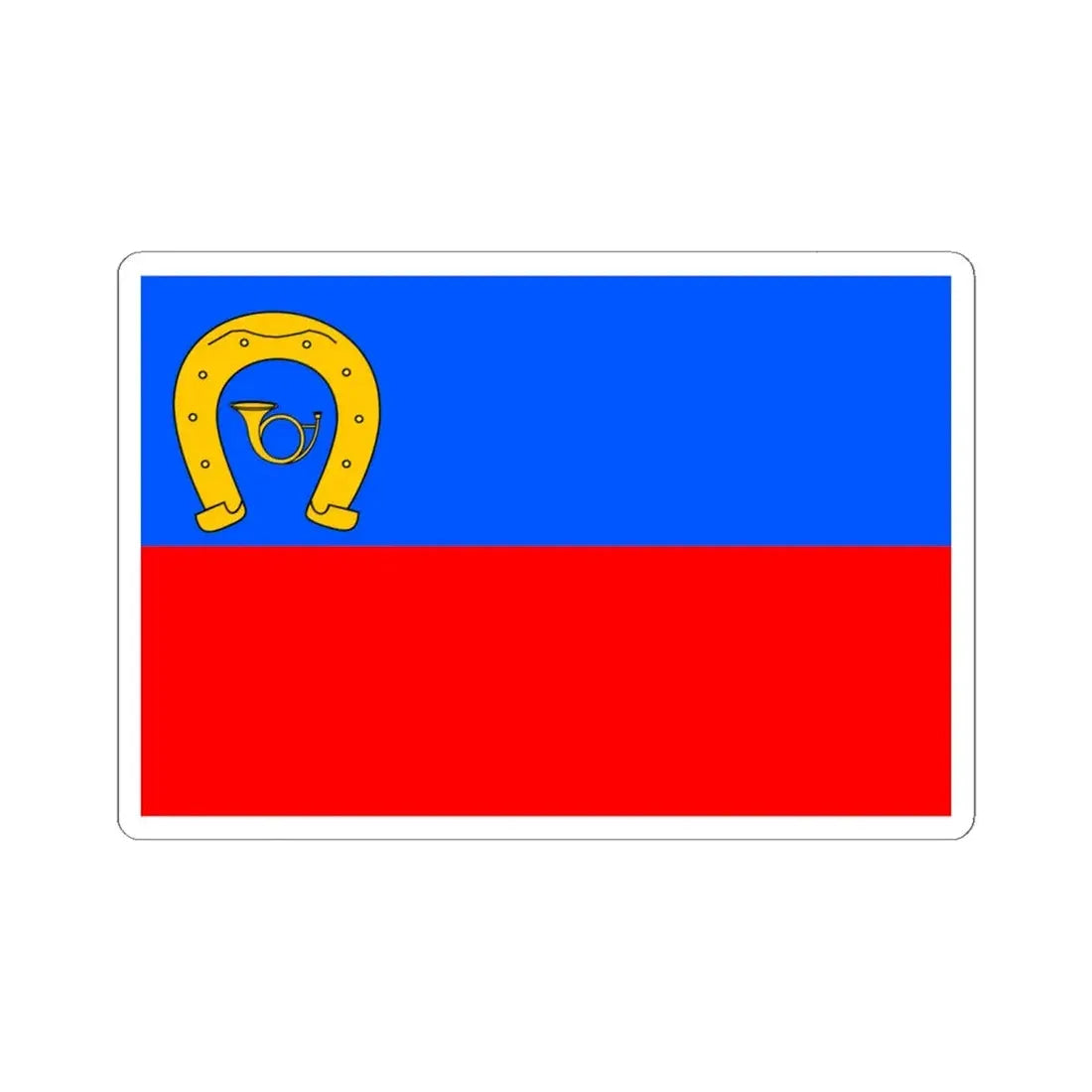 Praha-Bechovice flag (Czech Republic) STICKER Vinyl Kiss-Cut Decal 6 Inch White - The Sticker Space